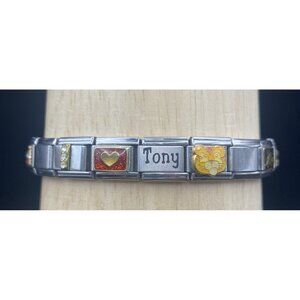 Italian Charm Bracelet 20 Link I Love Tony Tiger Pepsi Hershey Kiss Many Brands